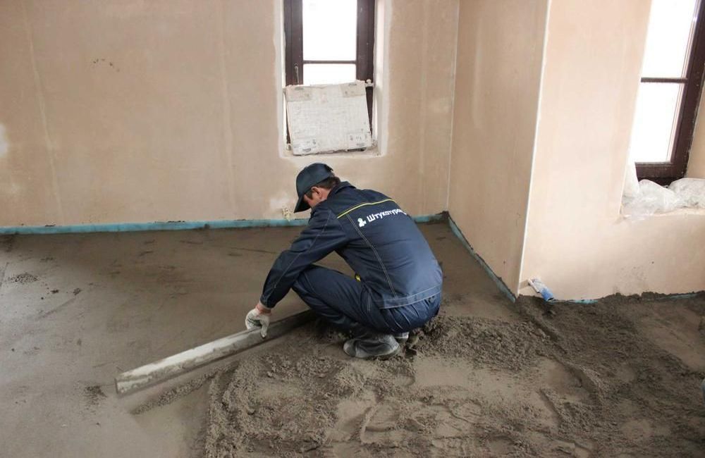 механизированная стяжка с материалом